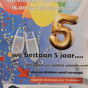 We hebben zin in een feestje: op 1 november 2024 – 5 jaar (Bericht bijgewerkt 3#)